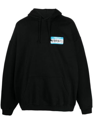 VETEMENTS hoodie à étiquette Name - Noir
