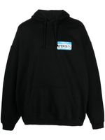 VETEMENTS hoodie à étiquette Name - Noir - thumbnail