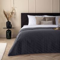Bedsprei Ultrasonic Ruit - Antraciet - 180x260 cm van Fresh and Co materiaal: Microvezel - Dekbed-Discounter.nl