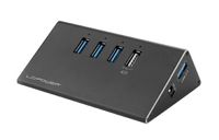 LC-Power LC-HUB-ALU-2B-4 interface hub USB 3.2 Gen 1 (3.1 Gen 1) Type-A 5000 Mbit/s Zwart - thumbnail