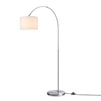 Moderne vloerlamp | 76/76/148cm | Wit | staande lamp met lampenkap | geschikt voor E27 LED lichtbron | met voetschakelaar - thumbnail