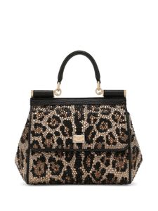 Dolce & Gabbana small Sicily crystal-embellished tote bag - Tons neutres