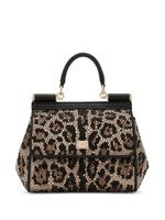 Dolce & Gabbana small Sicily crystal-embellished tote bag - Tons neutres