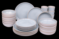 30 delige serviesset - 6 persoons - Sintra - lichtblauw - ocean blue - Portugees stoneware