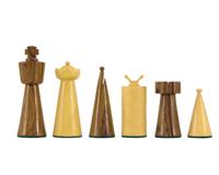 Art Deco Serie Sheesham en Buxushouten Schaakstukken 9 cm