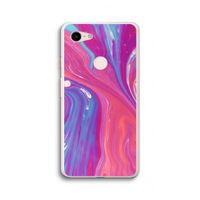 Paarse stroom: Google Pixel 3 XL Transparant Hoesje