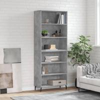 Hoge kast 69,5x32,5x180 cm bewerkt hout betongrijs