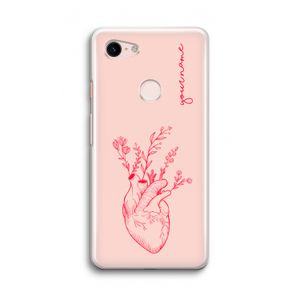 Blooming Heart: Google Pixel 3 Transparant Hoesje