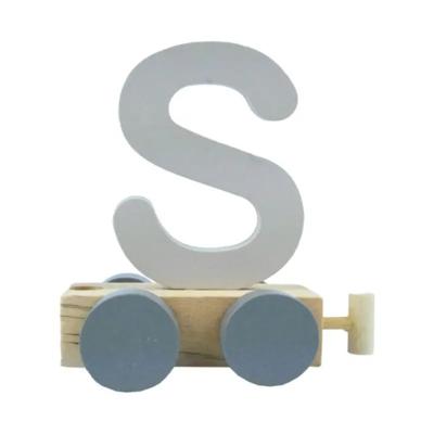 JeP kids houten treinletter S-offwhite uni JeP kids houten treinletter S-offwhite uni