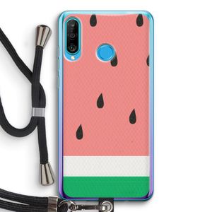 Watermeloen: Huawei P30 Lite Transparant Hoesje met koord