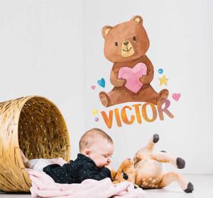 Raamsticker teddybeer met hart