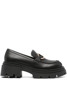 TWINSET mocassins Oval T à plaque logo - Noir