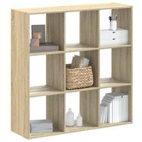 Boekenkast 102x32x102 cm bewerkt hout sonoma eikenkleurig