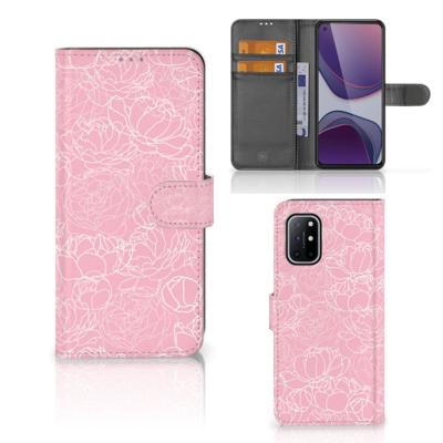 OnePlus 8T Hoesje White Flowers | Portemonnee hoesje