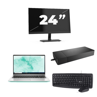 HP ProBook 650 G8 - Intel Core i5-11e Generatie - 15 inch - 16GB RAM - 256GB SSD - Windows 11 Home + 1x 24 inch Monitor