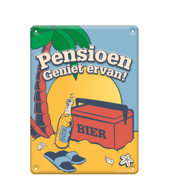 Metalen Tekstbord Pensioen (22x16,5cm)