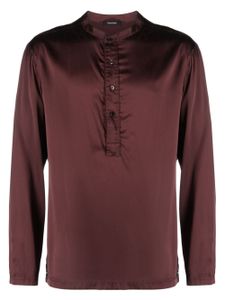 TOM FORD haut de pyjama Henley en soie - Marron