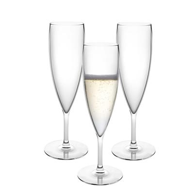 Champagne/prosecco flute glas Reims - 6x - 160 ml - onbreekbaar transparant kunststof Champagne/prosecco flute glas Reims - 6x - 160 ml - onbreekbaar transparant kunststof