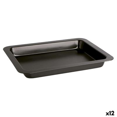 Ovenschaal Quid Sweet Grey Zwart Metaal 36 x 24 x 4 cm (12 Stuks)