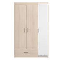 Leen Bakker - Kledingkast Charly 3-deurs - Acaciakleur - 180x112x52 Cm - Spaanplaat - Beige