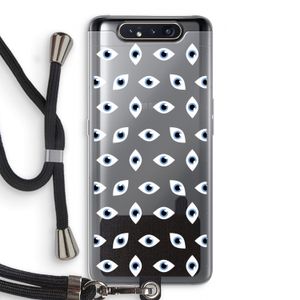 Eyes pattern: Samsung Galaxy A80 Transparant Hoesje met koord