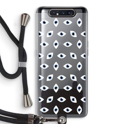 Eyes pattern: Samsung Galaxy A80 Transparant Hoesje met koord