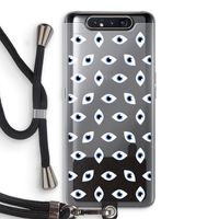 Eyes pattern: Samsung Galaxy A80 Transparant Hoesje met koord