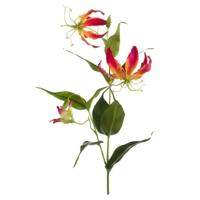 Gloriosa/Klimlelie kunstbloemen/kunstplanten - rood/geel - 75 cm