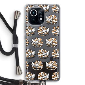 Slapende poes: Xiaomi Mi 11 Transparant Hoesje met koord