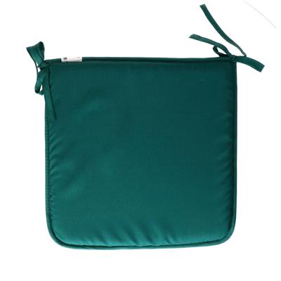 Stof Textile Home stoelkussens - petrol groen - 38 x 38 x 3 cm - voor binnen - vierkant