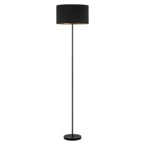 Scandinavische stijl Vloerlamp - Corduroy Lampenkap - Cilinder - Black - ø40 x 165 cm - E27 Fitting - Geschikt voor Woonkamers en slaapkamers - met Voetschakelaar