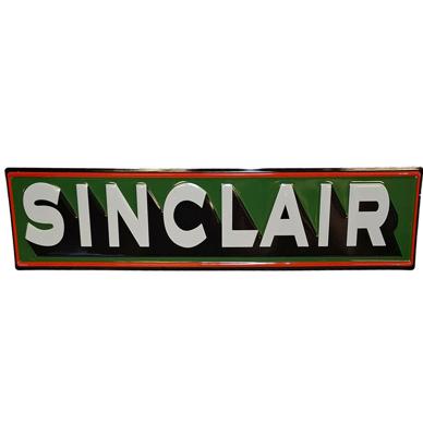 Sinclair Vintage Logo Stalen Bord met Relief - 79 x 19cm