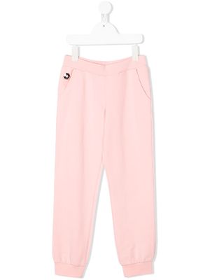Philipp Plein Junior pantalon de jogging à logo - Rose