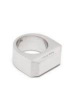 Rick Owens chunky signet ring - Argent