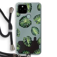 Tropische bladeren: Pixel 5 Transparant Hoesje met koord