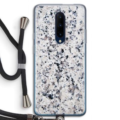 Gespikkelde marmer: OnePlus 7 Pro Transparant Hoesje met koord