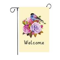 Hello Spring Welcome Garden Flag 12 x 18 Inch Burlap Yard Flag Double Sided Printed Holiday Outdoor Decor Flag