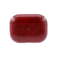Apple Airpods 1 en 2 Lederlook Case - Leer - Hardcase - Sleutelhanger - Kunstleer - Apple Airpods - Rood