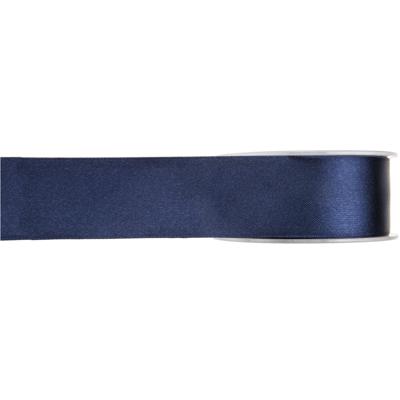 Hobby/decoratie sierlint - satijn - donkerblauw - 1,5 cm/15 mm x 25 meter - cadeaulint