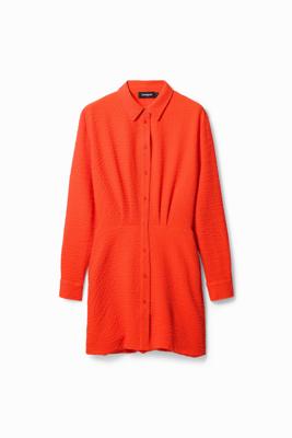 Korte overhemdjurk textuur - RED - S