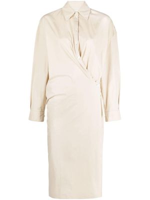 LEMAIRE robe-chemise Twisted à coupe mi-longue - Tons neutres