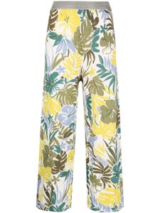 LIU JO pantalon court en maille à fleurs - Vert