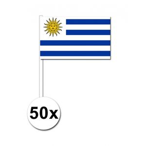 Zwaaivlaggetjes Uruguay 50 stuks   -