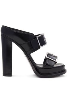 Alexander McQueen sandales en cuir à plateforme 120 mm - Noir