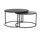 Light & Living Salontafel 'Talca' Set van 2 stuks, ruw lood+antiek lood