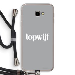 Topwijf Grijs Wit: Samsung Galaxy J4 Plus Transparant Hoesje met koord