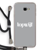 Topwijf Grijs Wit: Samsung Galaxy J4 Plus Transparant Hoesje met koord
