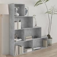 Boekenkast/kamerscherm 155x24x160 cm bewerkt hout betongrijs