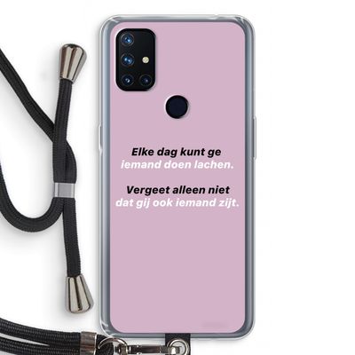 gij zijt ook iemand: OnePlus Nord N10 5G Transparant Hoesje met koord