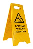 Waarschuwingsbord gladde vloer, 4-talig